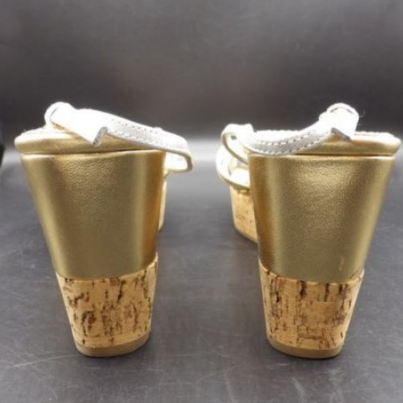 PRADA  Metallic Leather and Cork Platform Sandal - Picture 3 of 11